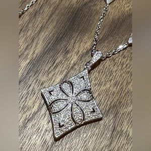 Affinity Diamonds diamond & sterling silver diamond shaped enhancer and necklace